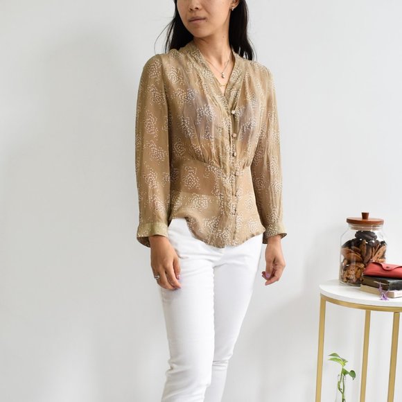Vintage Pure European Silk Blouse Top - Picture 3 of 4